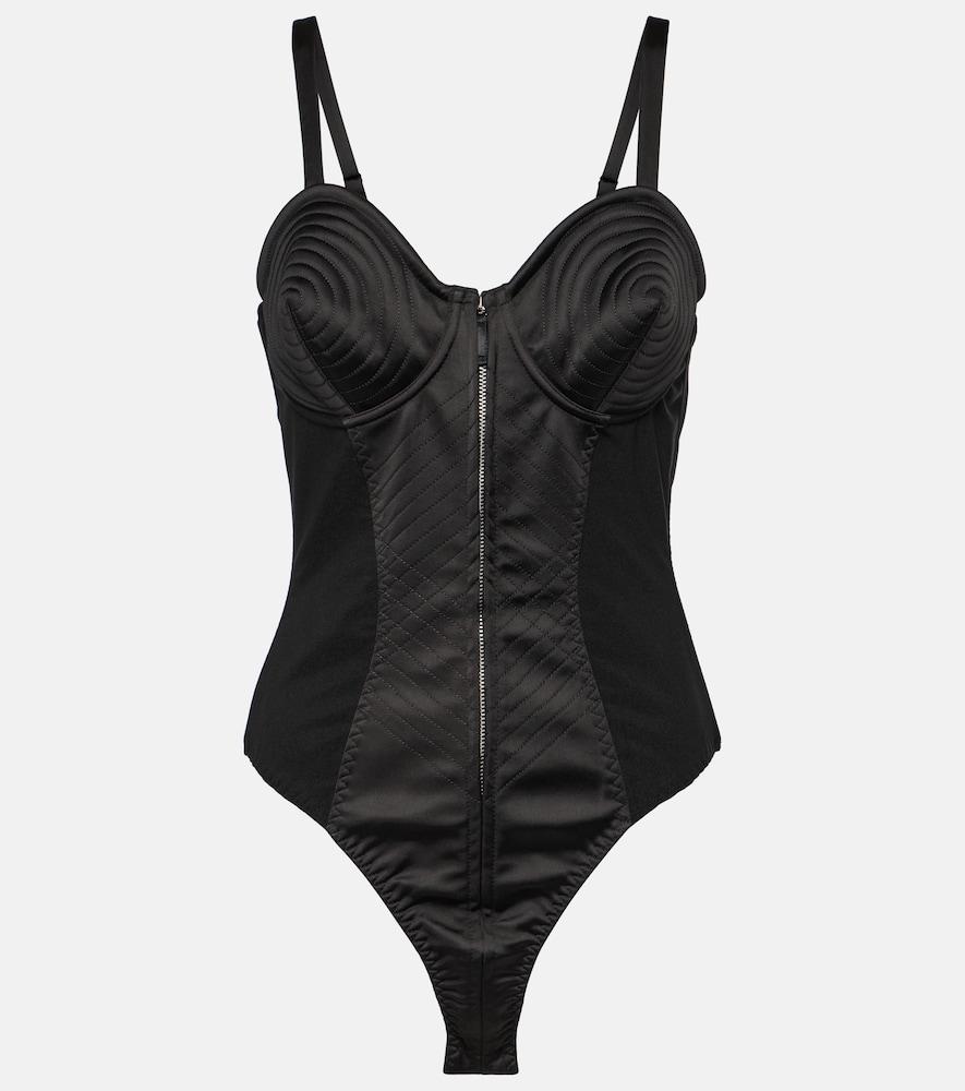 jean paul gaultier satin-trimmed bodysuit