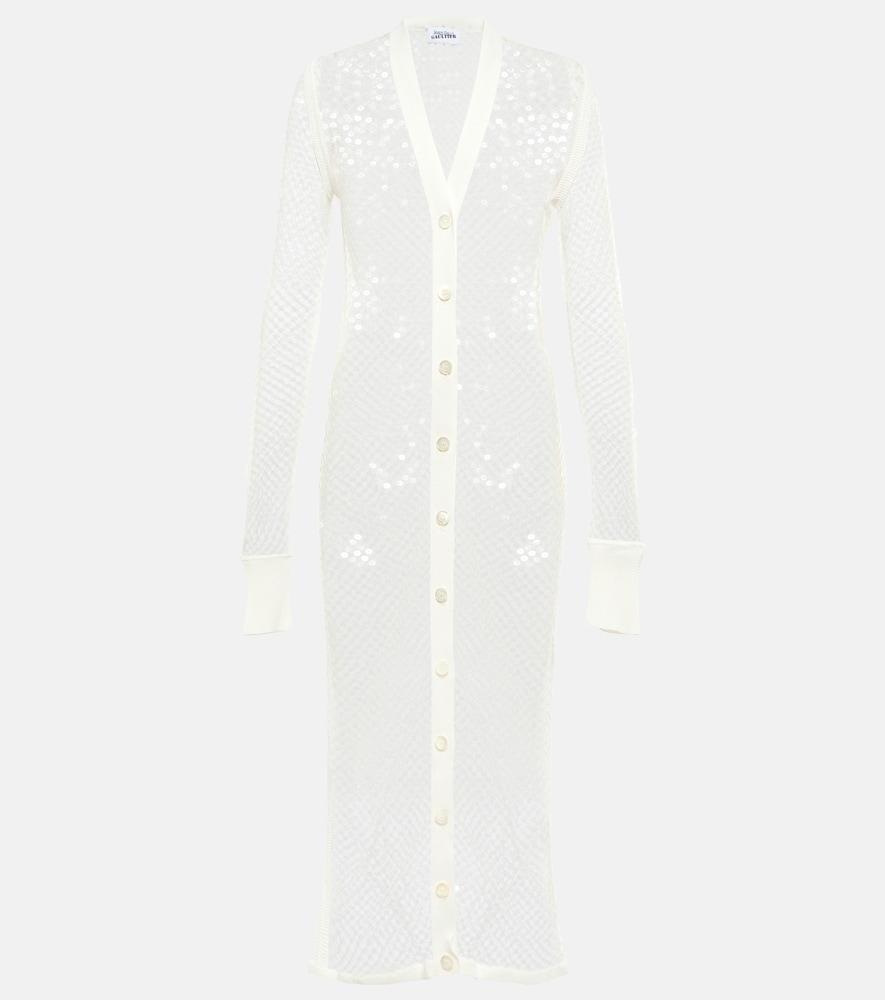 jean paul gaultier sequined net midi dress