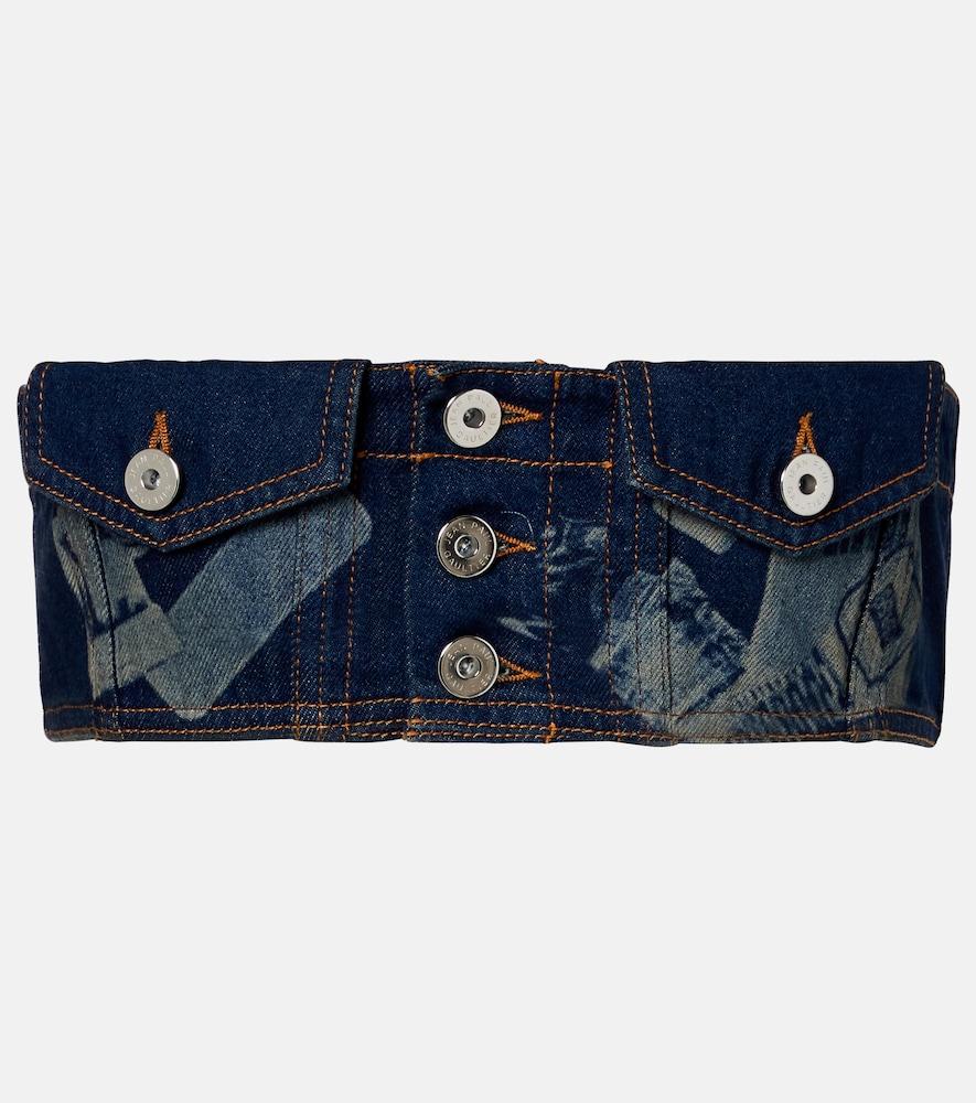 jean paul gaultier trompe-l'ail denim bandeau top