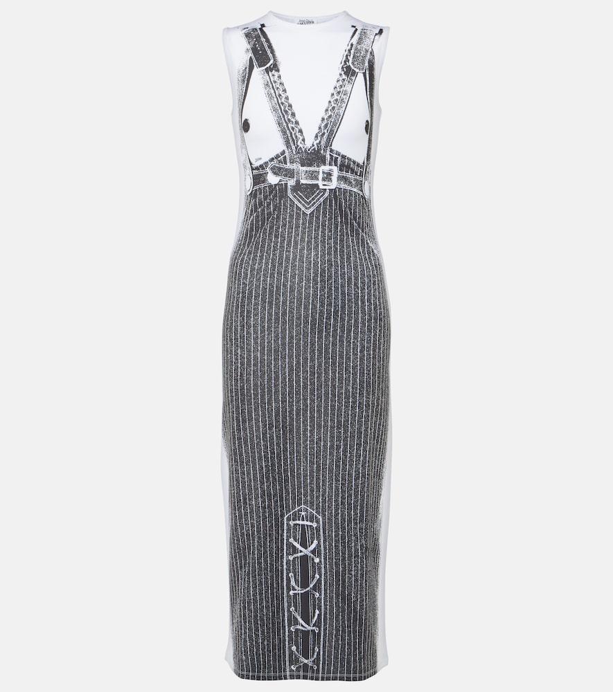 jean paul gaultier trompe l'ail jersey midi dress