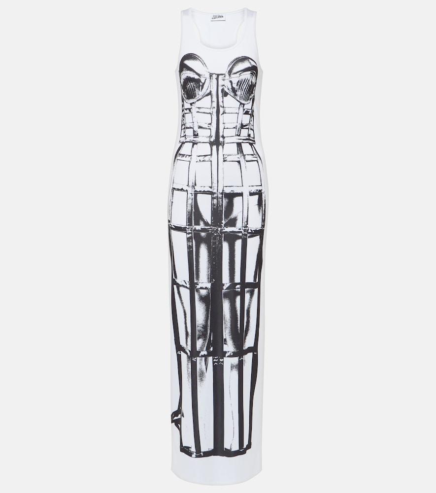 jean paul gaultier trompe l'oeil jersey maxi dress
