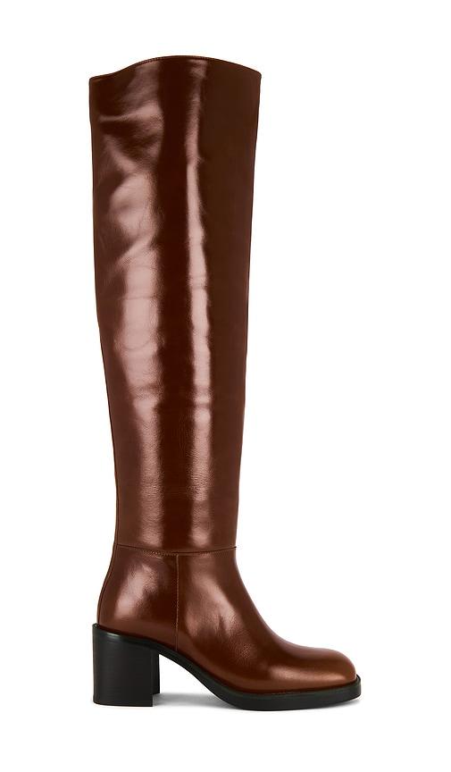 jeffrey campbell vinyl boot in tan. - size 7 (also in 7.5, 8, 9, 9.5)
