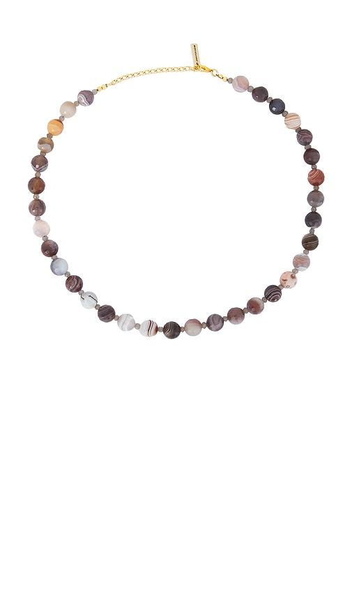 jennifer behr alexandra necklace in brown.