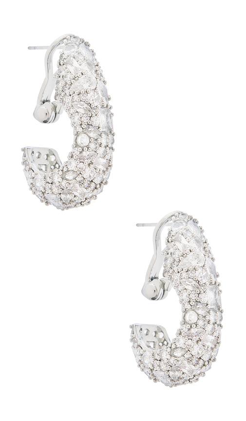 jennifer behr etta earrings in metallic silver.