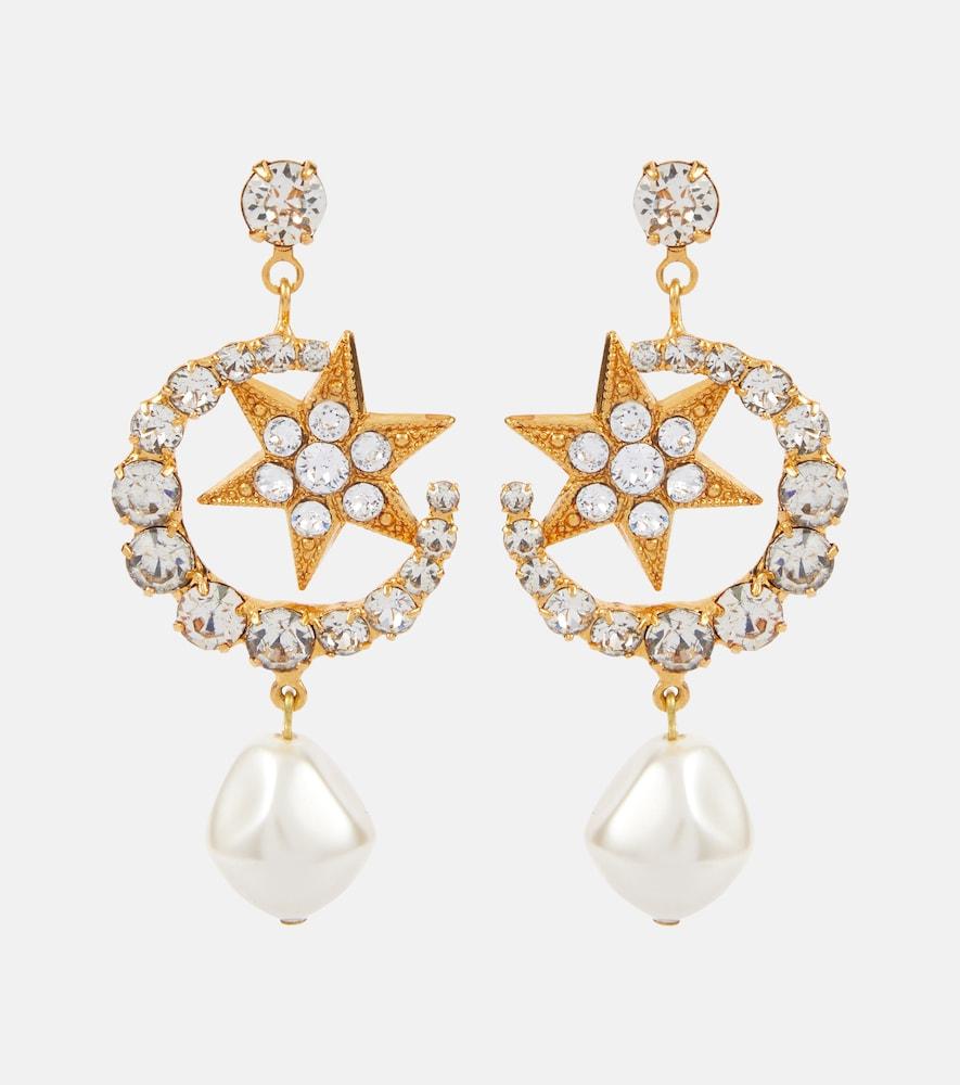 jennifer behr kepler embellished gold-plated drop earrings