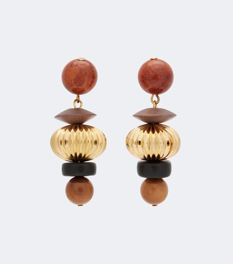 jennifer behr lavon embellished gold-plated drop earrings