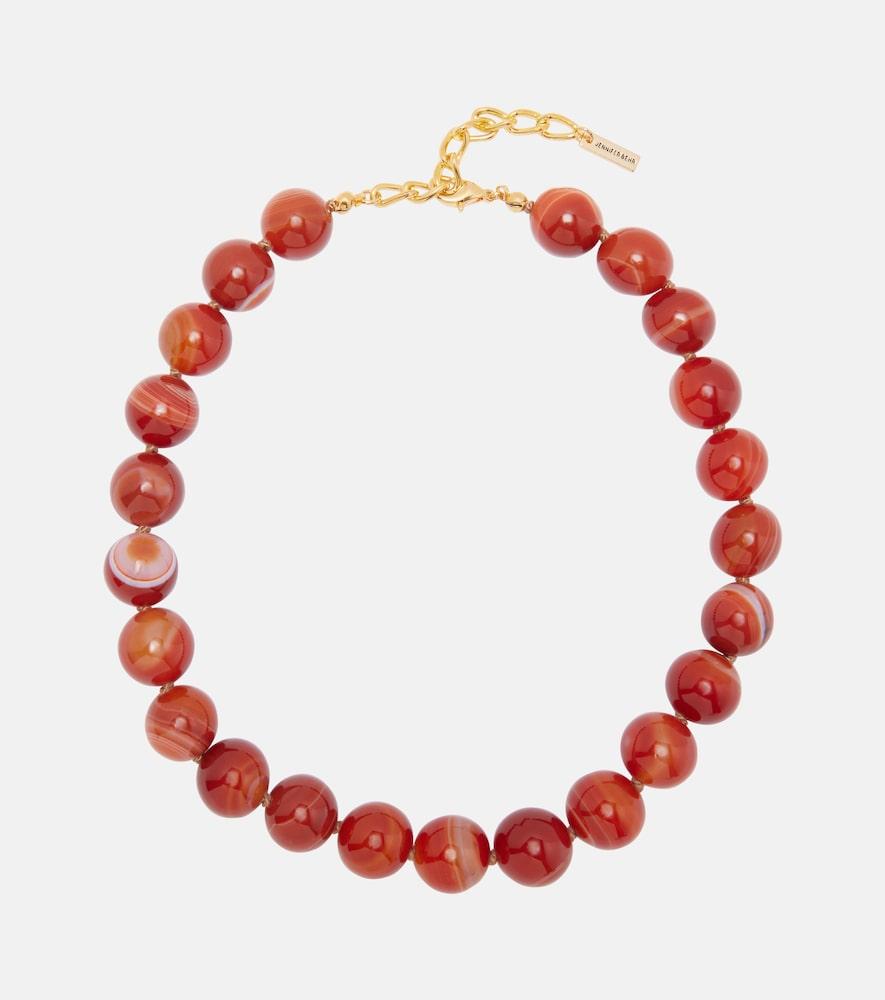 jennifer behr louisa 18kt gold-plated embellished necklace