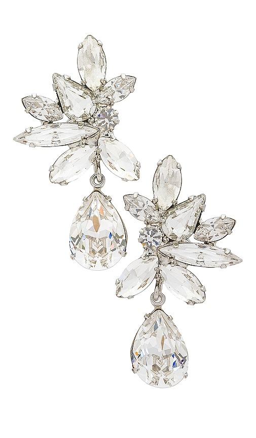 jennifer behr raelynn earrings in metallic silver.