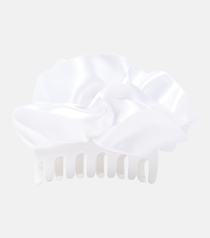 jennifer behr ruffled silk-blend satin hair clip