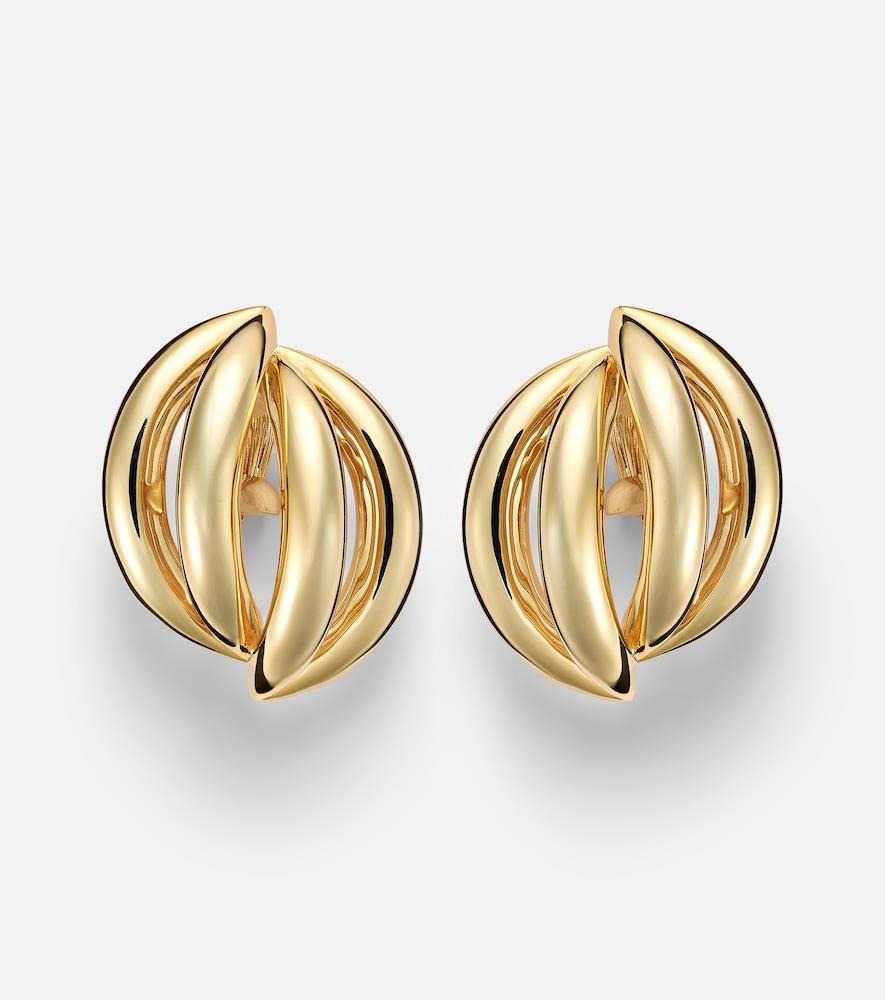 jennifer fisher abstract line gold-plated clip-on earrings