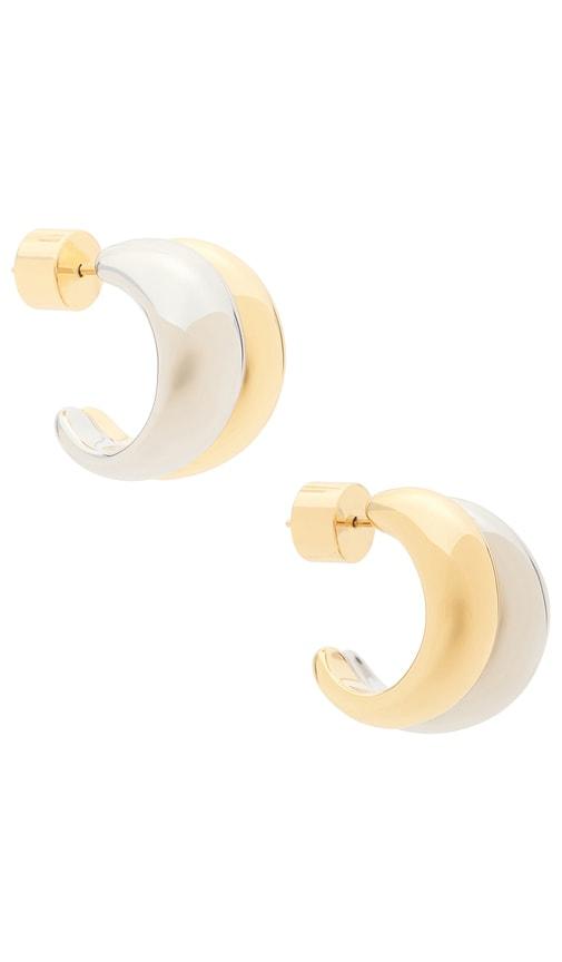 jennifer fisher chaves huggie earrings in metallic gold,metallic silver.