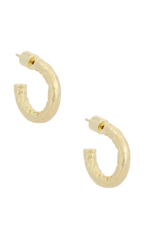 jennifer fisher hailey micro huggie in metallic gold.