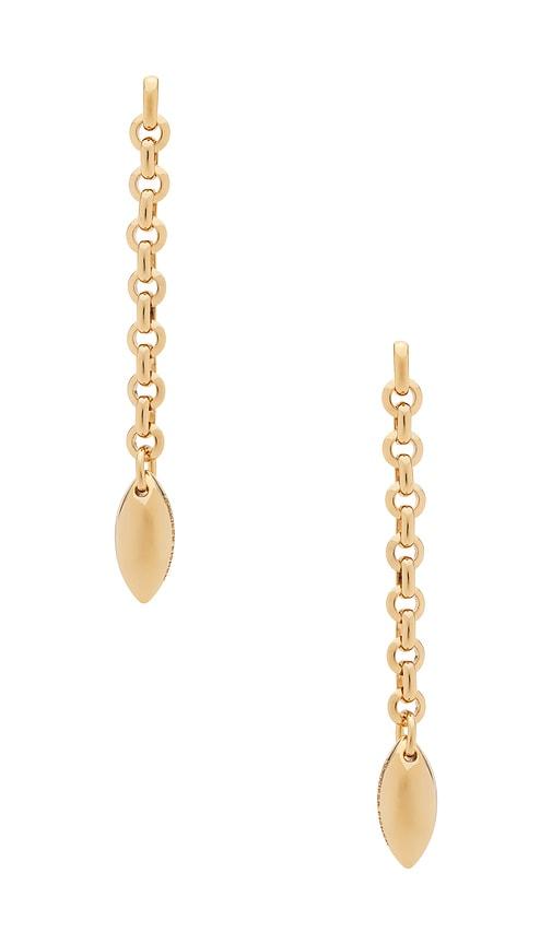 jennifer fisher link linear earrings in metallic gold.