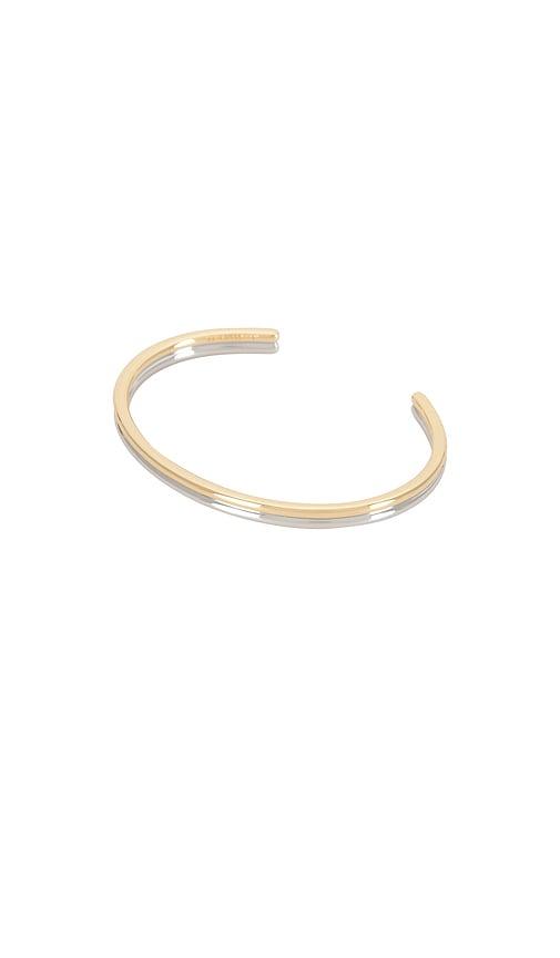 jennifer fisher thread cuff bracelet in metallic gold.