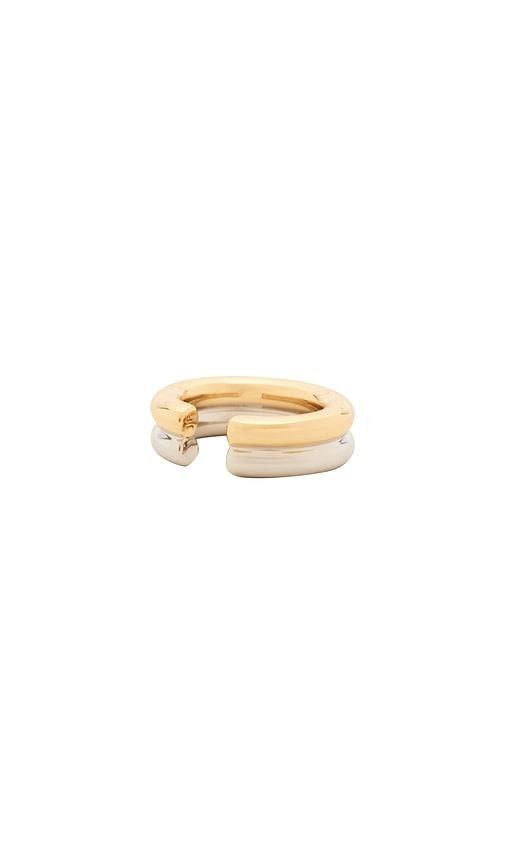 jennifer fisher thread ear cuff in metallic gold.