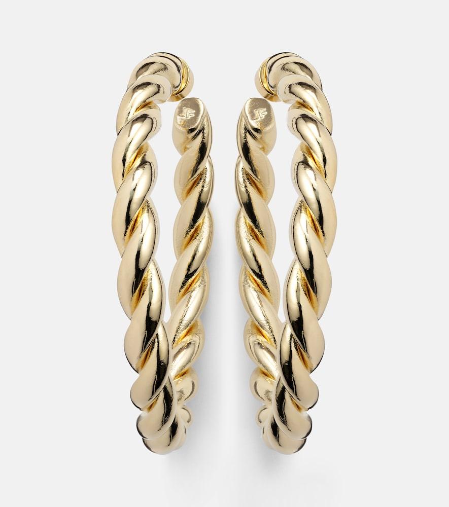 jennifer fisher twisted 14kt gold-plated hoop earrings