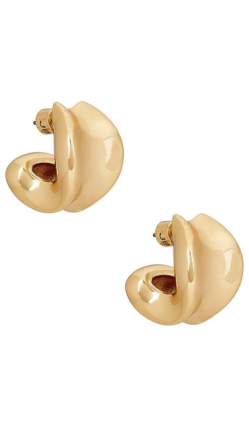 jenny bird chunky doune hoop earrings in metallic gold.