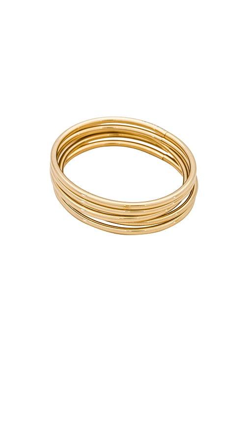 jenny bird dane bangle set in metallic gold.