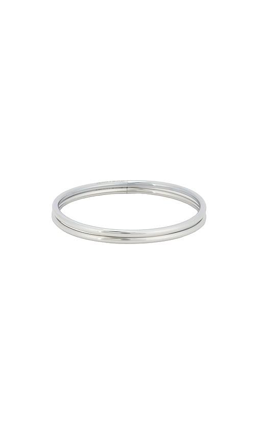 jenny bird dane bangle set of 2 in metallic silver.