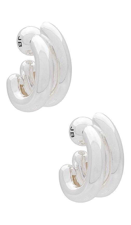 jenny bird florence earrings in metallic silver.