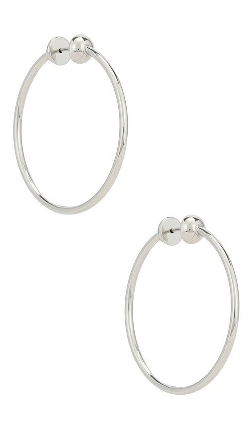 jenny bird icon small hoops in silver in metallic silver.