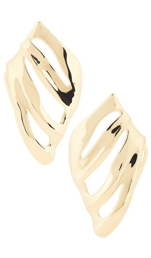 jenny bird kites earrings in metallic gold.