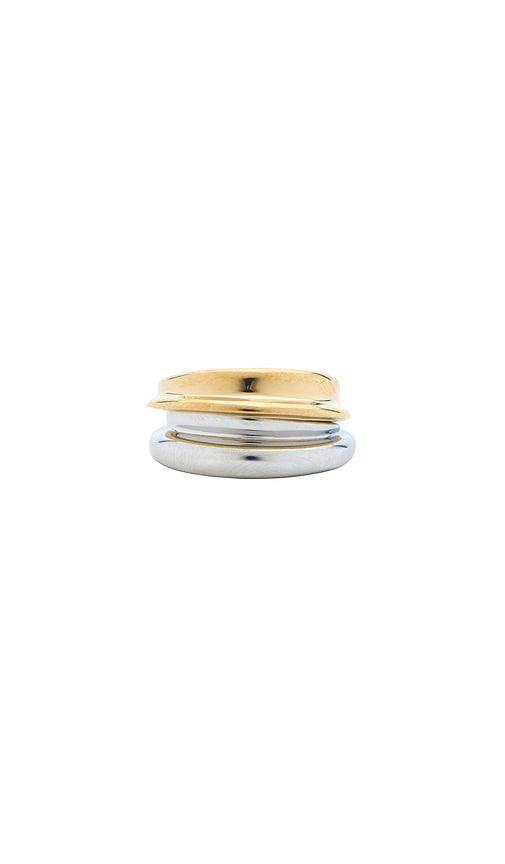 jenny bird lennon ring set in metallic gold,metallic silver. - size 6 (also in 7, 8)