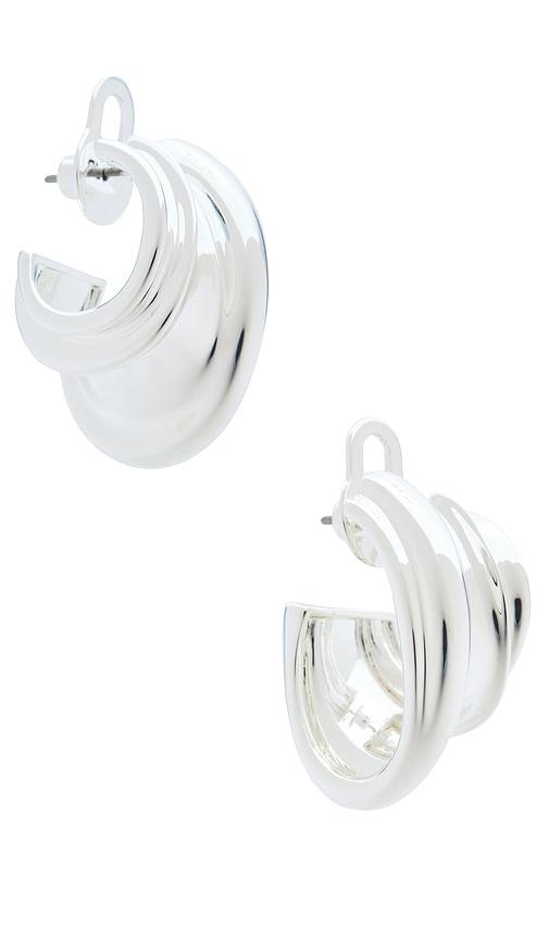 jenny bird leona hoops in metallic silver.