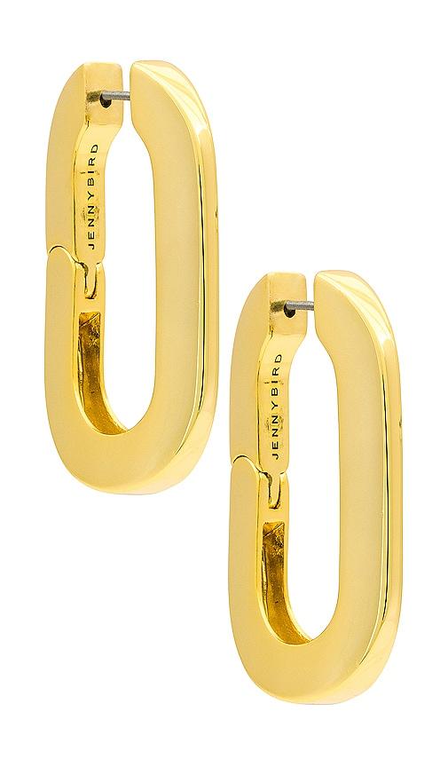 jenny bird mega u link earrings in metallic gold.