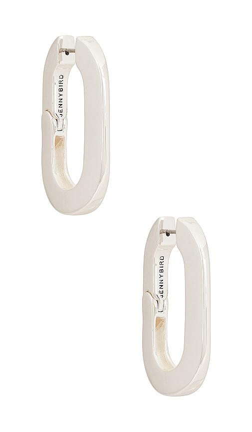 jenny bird mega u-link earrings in metallic silver.
