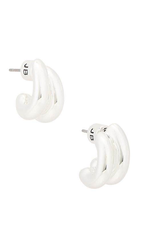 jenny bird mini florence earrings in metallic silver.