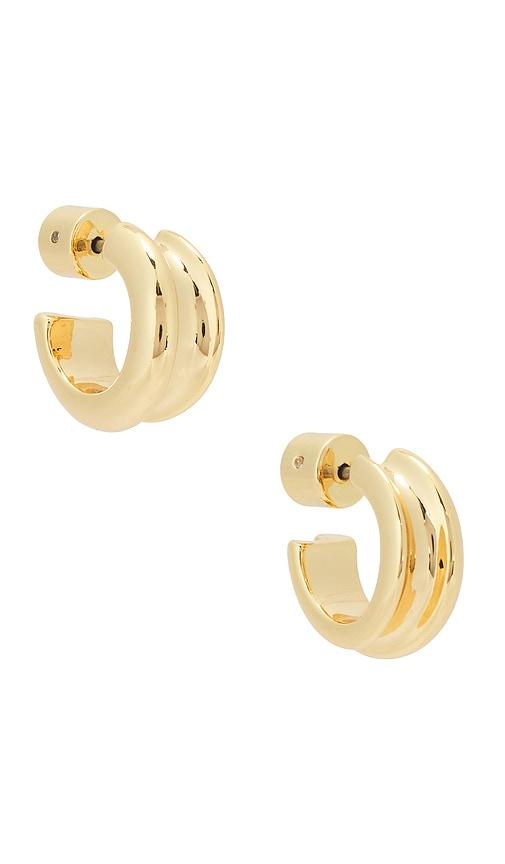 jenny bird mini lennon hoops in metallic gold.