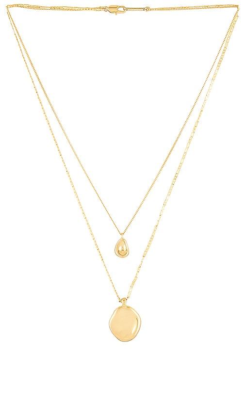 jenny bird mithras necklace in metallic gold.