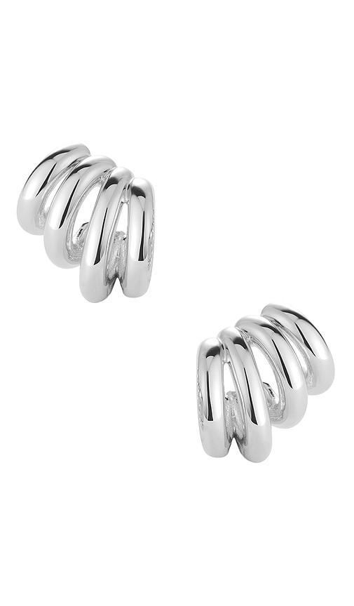 jenny bird monroe earrings in metallic silver.