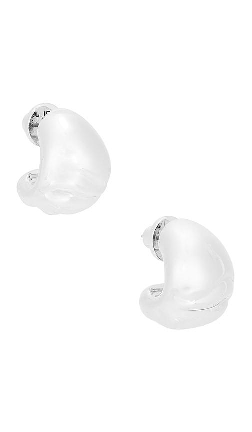 jenny bird nelle hoops in metallic silver.