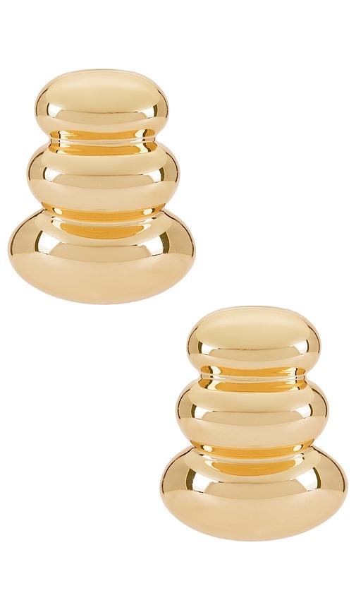 jenny bird nonstop earrings in metallic gold.