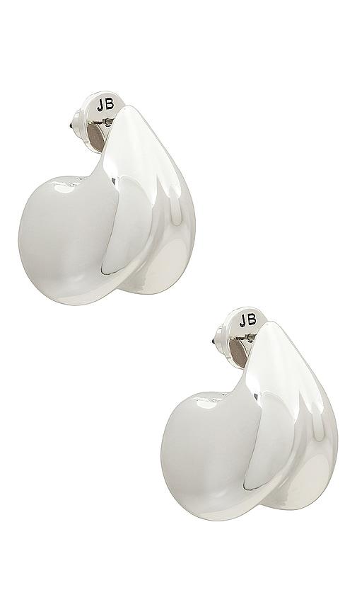 jenny bird nouveaux puff earrings in metallic silver.