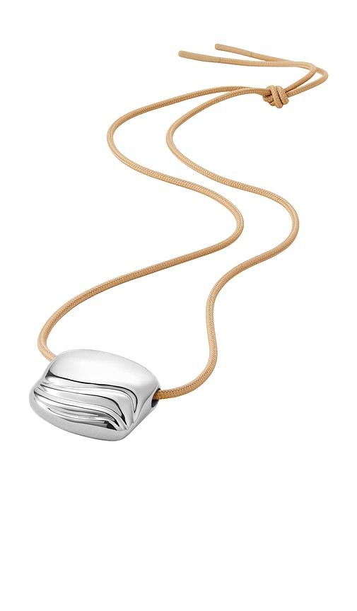 jenny bird rue rope necklace in metallic silver.