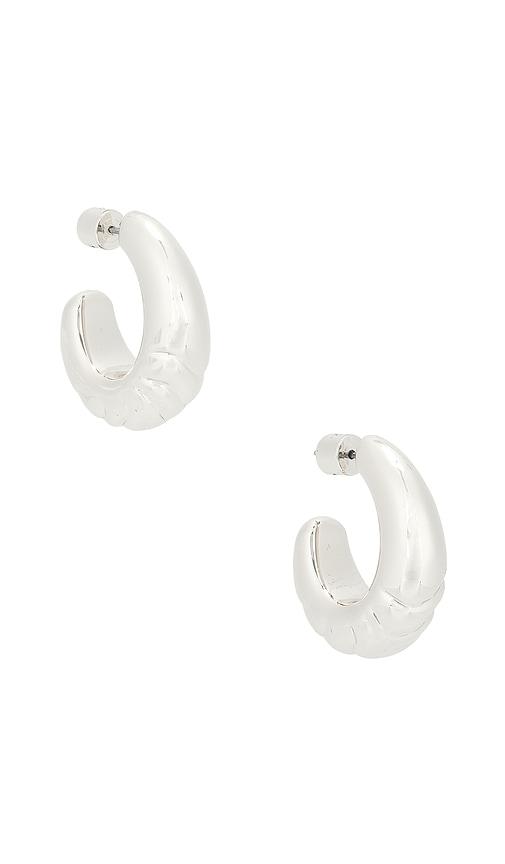jenny bird slim nelle hoops in metallic silver.