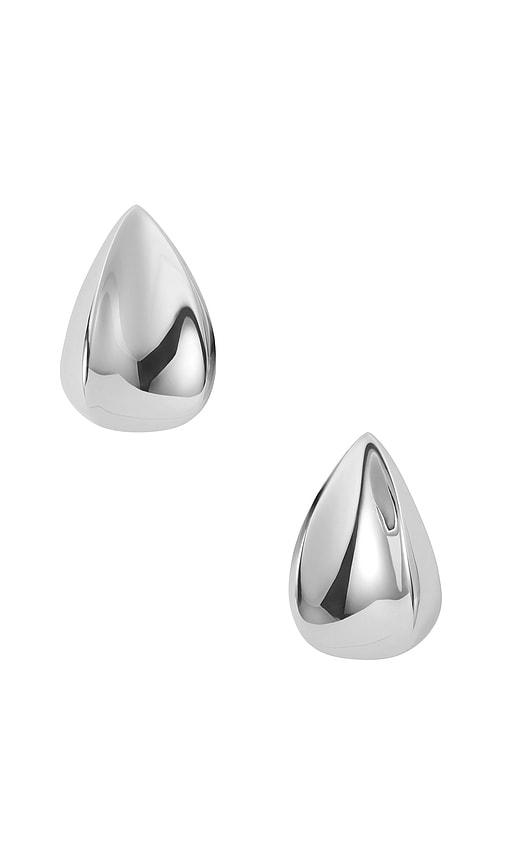 jenny bird small margeaux puff earrings in metallic silver.