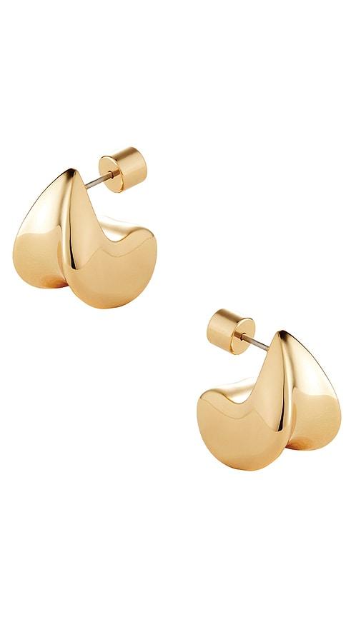 jenny bird small paige puffs earrings in metallic gold.