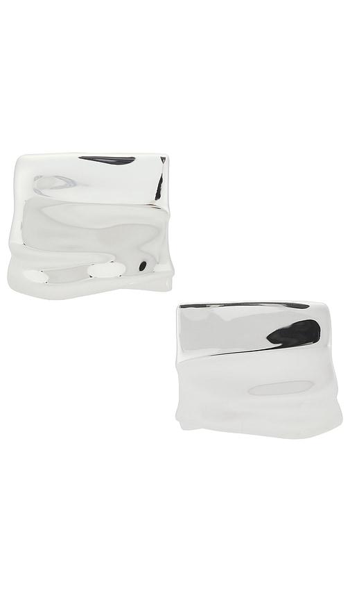 jenny bird sundra earrings in metallic silver.