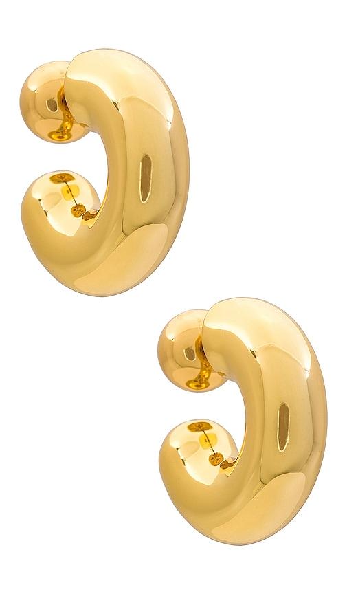 jenny bird tome large hoops in metallic gold.