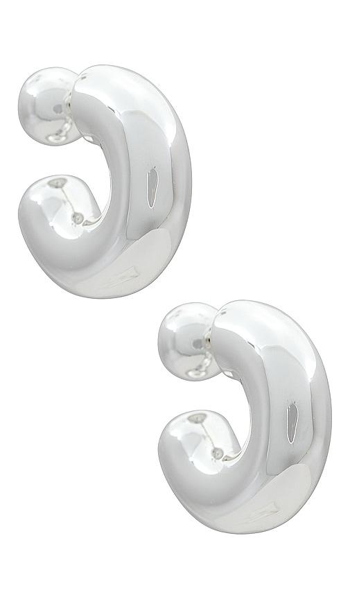 jenny bird tome large hoops in metallic silver.