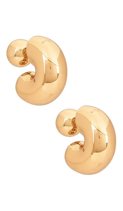 jenny bird tome medium hoop earrings in metallic gold.