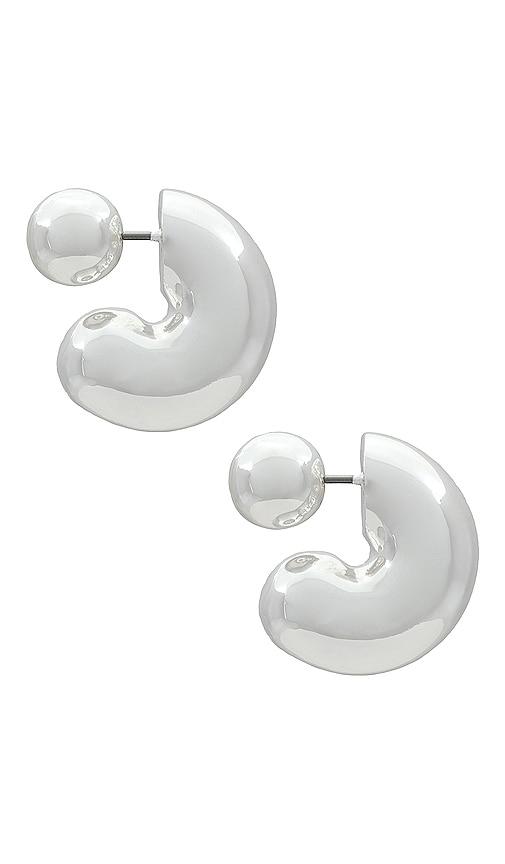 jenny bird tome medium hoops in metallic silver.