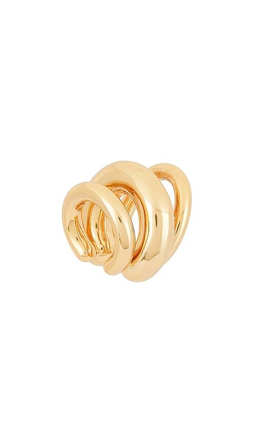 jenny bird tome triple ear cuff in metallic gold.