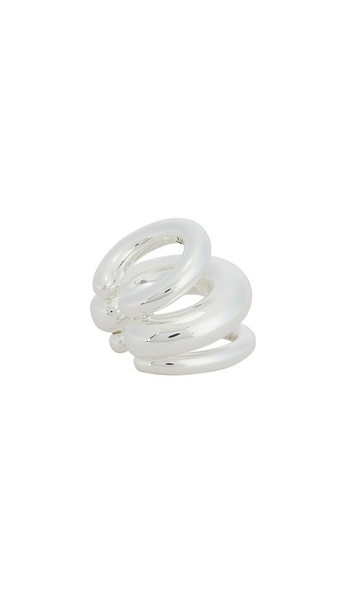 jenny bird tome triple ear cuff in metallic silver.