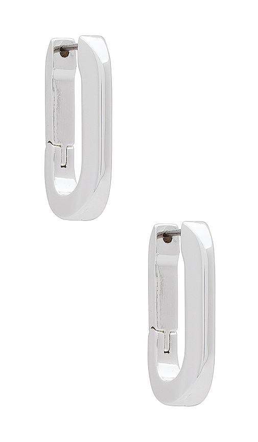 jenny bird u link earrings in metallic silver.