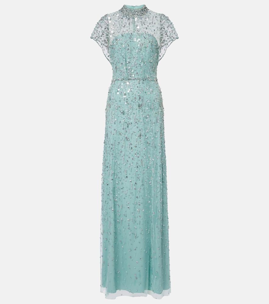 jenny packham crystal drop embellished gown